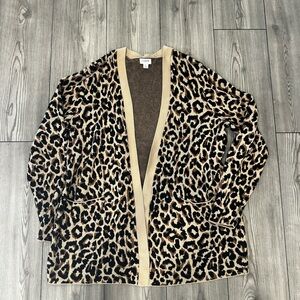 J. Crew Leopard Print Open Cardigan - Black, Tan, Cream